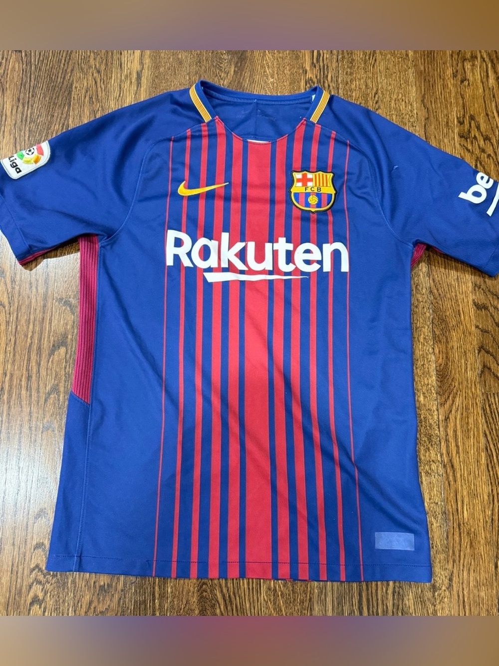 Barcelona Home La Liga 2017 2018 Messi Nike Soccer Jersey Size Small Minor Flaws